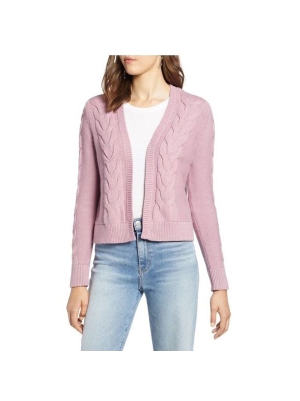 Halogen Open Front Cable Cardigan